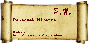 Papacsek Ninetta névjegykártya